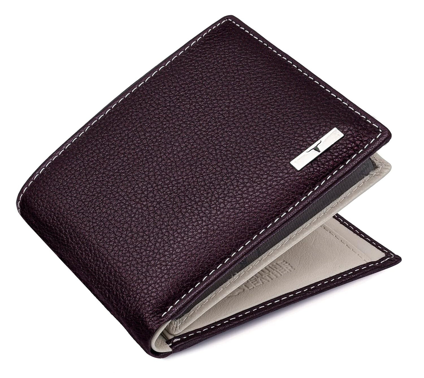 NEW BROWN/SAND BI-FOLD LEATHER MEN'S WALLET RFID PROTECTION GIFT ITEM