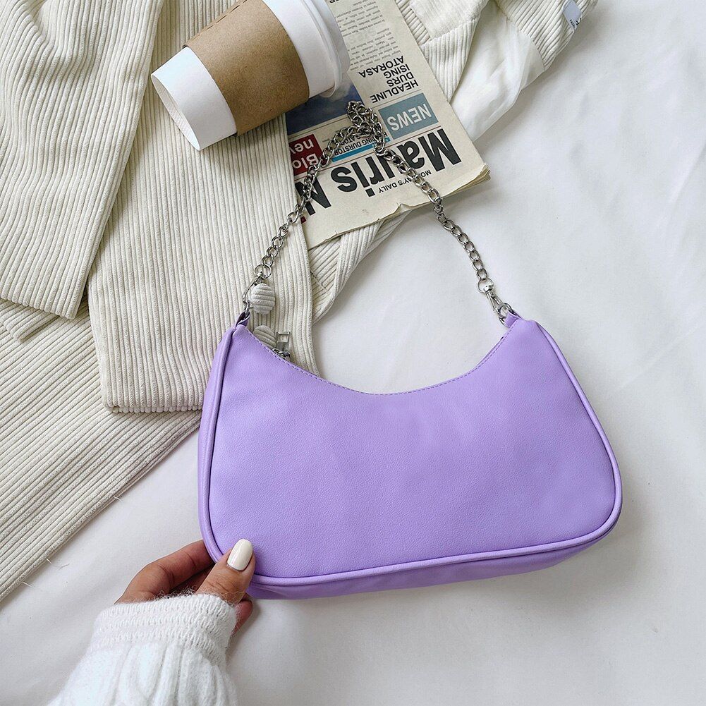 Women's Bag Solid Color Armpit Underarm Shoulder Bags Handbag Purse 270*160*60mm