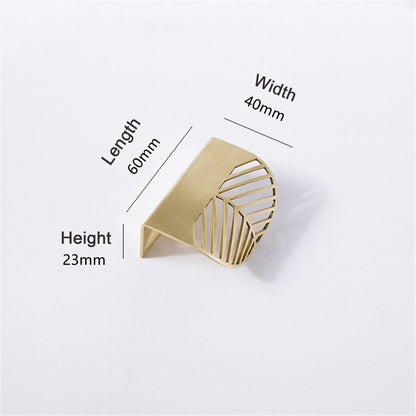 Brass Gold Leaf Design Cabinet Handles Invisible Drawer Pulls Cabinet knobs