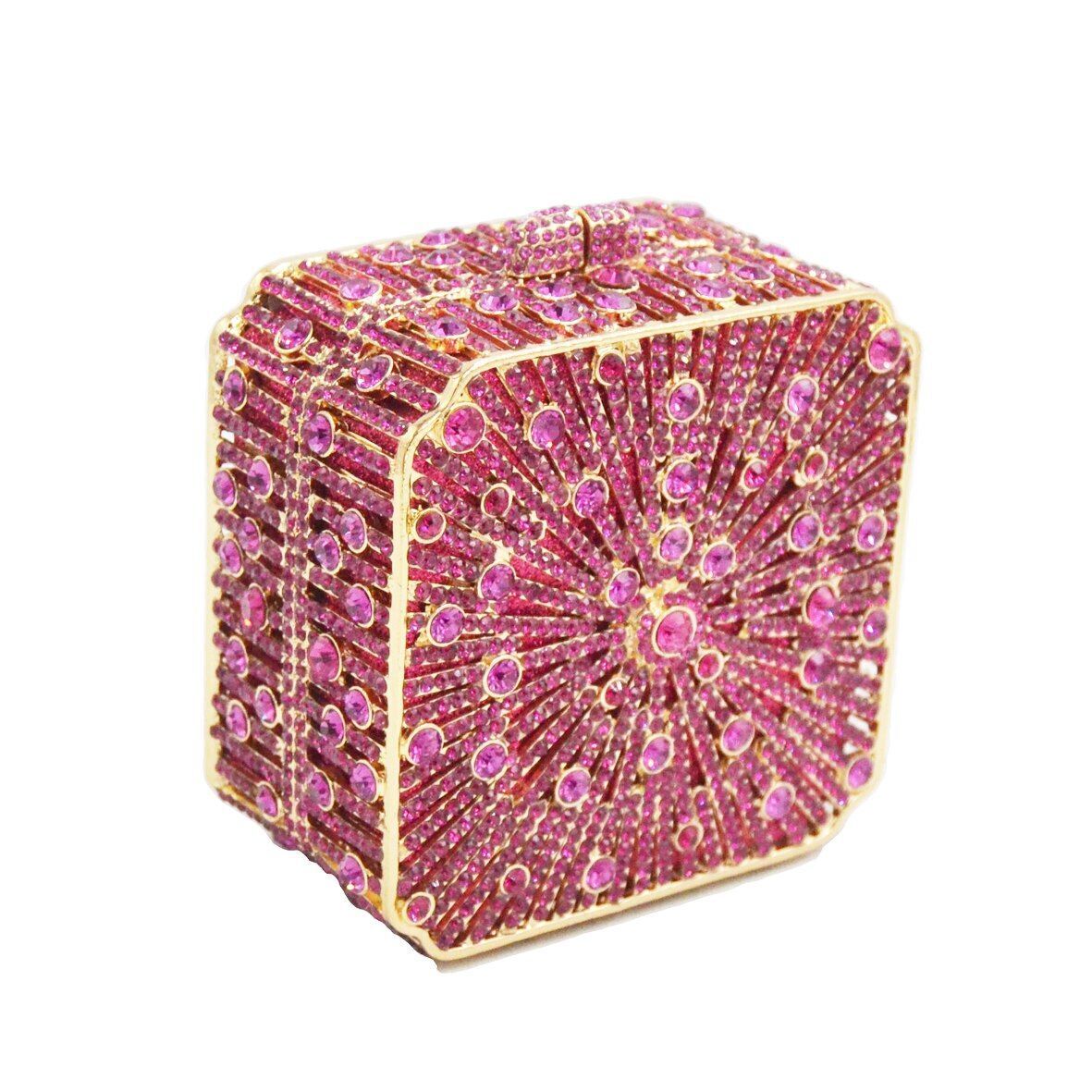 Party Purse Luxury Crystal Clutch Metal Frame Evening Bag Handbags 11*11*6.5 CM