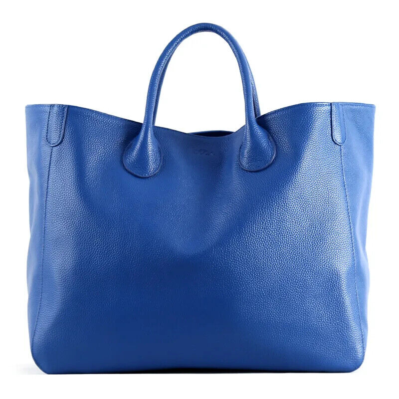 41cm Big Women Tote Bag 100% Top Cow Hide Leather Handbag Lady Travel Bag