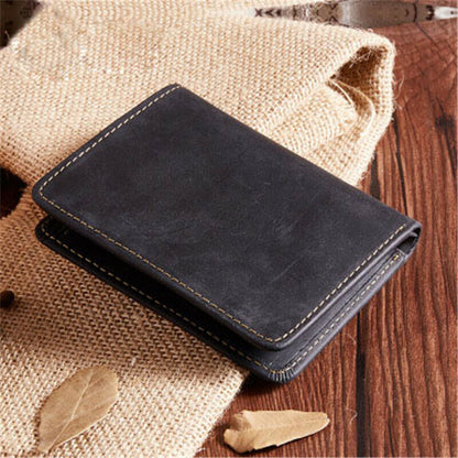 Leather Card Clamps Men's Wallet Card&ID Holder Bag Purse Cash Clip Billfold Bag
