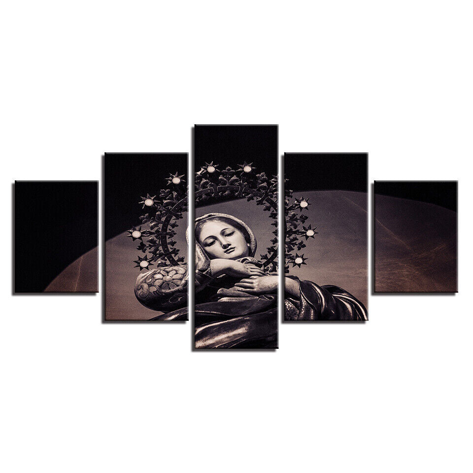Mother of God Virgin Mary Potrait Canvas Print Painting Wall Art Home Decor 5PCS