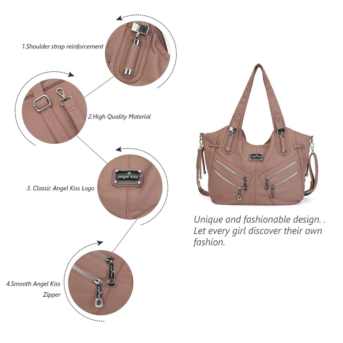 Handbag Shoulder Bags Tote Synthetic Leather Large Purses Red Grey Purple Blue