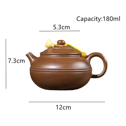180ml Chinese Zisha Handmade Yixing Purple Clay Teapot Infuser Kettle Tea Set