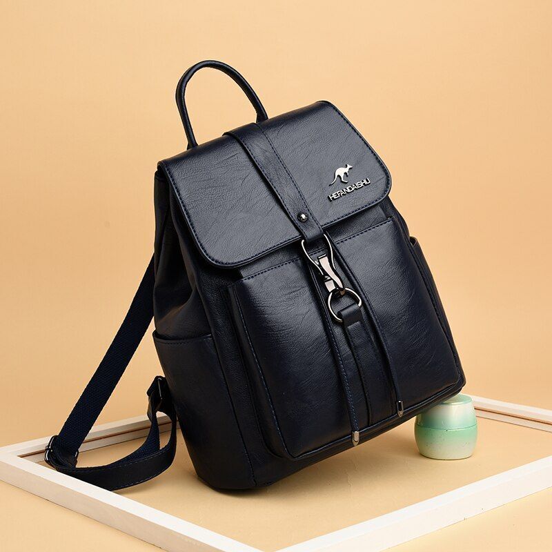 Backpack Vintage Travel Soft Genuine Leather Bag Large Bookbag School Bags 1 PC
