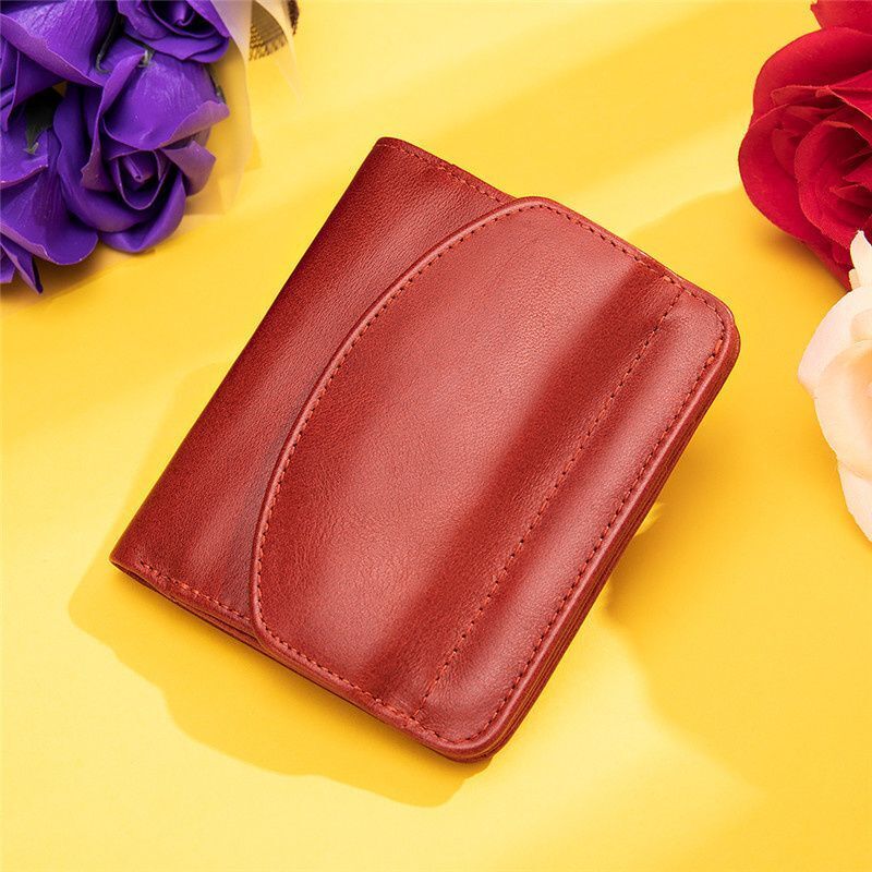 Short Wallet Purse Genuine Leather Card Holder Short Coin Money Bag 10.5*1*9.5cm
