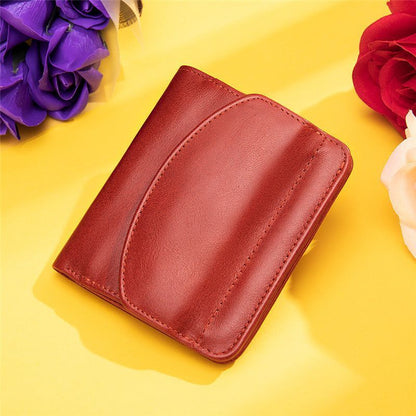 Short Wallet Purse Genuine Leather Card Holder Short Coin Money Bag 10.5*1*9.5cm