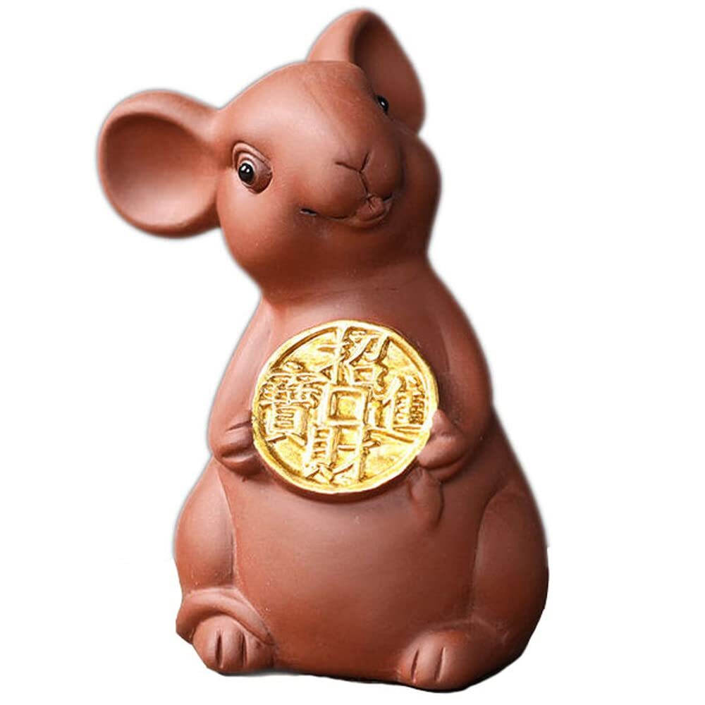 9.4cm Purple Sand Mouse Tea Pet Tea Tray Decor Tea Table Accessories Tea Play