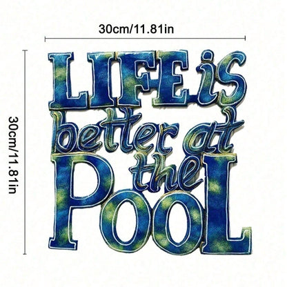 CIFbuy Coastal Beach House Metal Wall Art Summer Pool Party Nautical Home Decor
