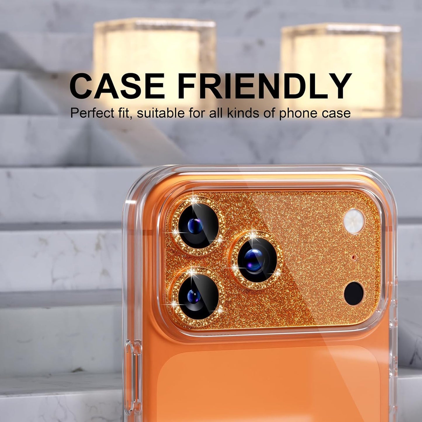 Compatible for Iphone 17 Pro Max Camera Lens Protector, Bling Camera Cover with