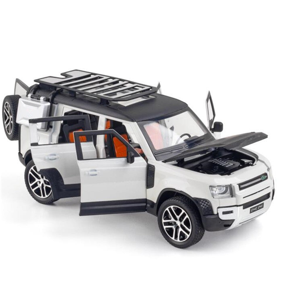 1/24 Sound&Light Model Pull-Back Car Toy Vehicle Collection Dislay White A