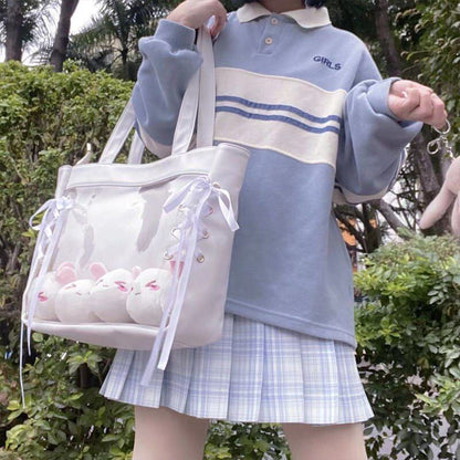Shoulder Bag Women Soft Synthetic Leather Big Canvas Tote Shopper 32*29*13CM Bag