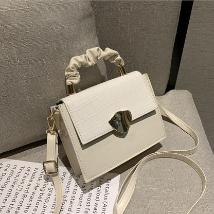 Small Handbag Synthetic Leather Shoulder Bag Crossbody Flap Bag 19*15*7CM Purple