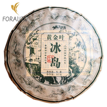 2018 Yunnan Pu'er Raw Tea Iceland Golden Leaf Raw Pu'er Tea 357g -