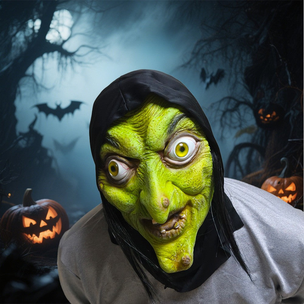 Halloween witch mask cosplay witch mask adult witch ghost party costume latex