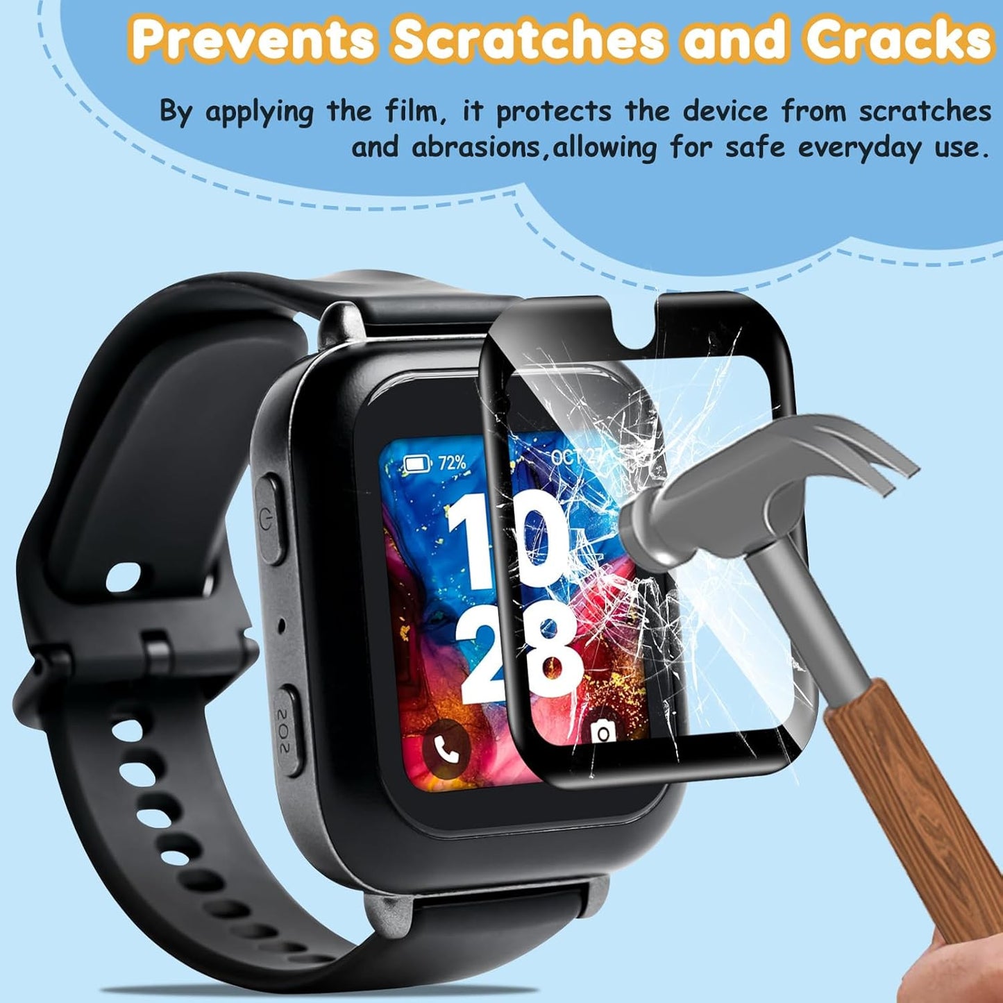 for Bark Watch Screen Protector, [2 Pack] Tempered Glass Screen Protector Overal