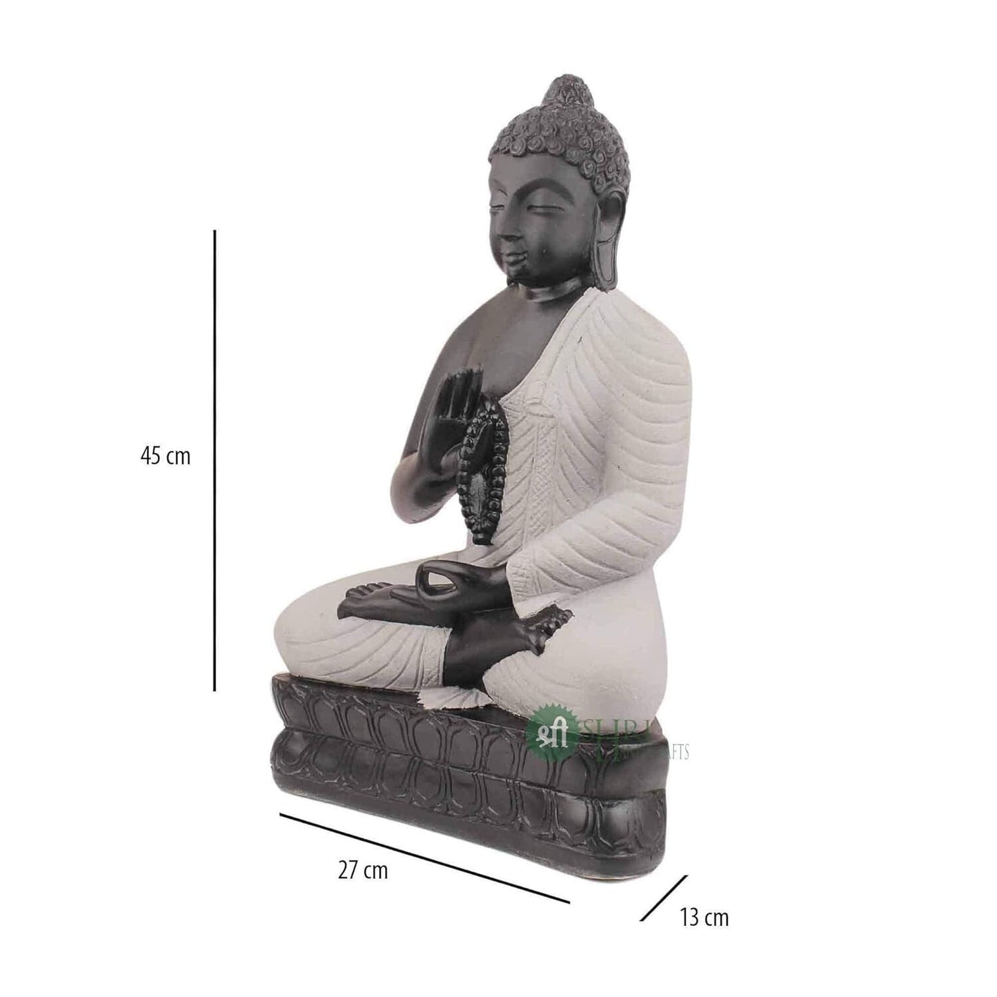 Polyresin Meditating Monk Buddha Idol Statue for Home Decoration Sculpture