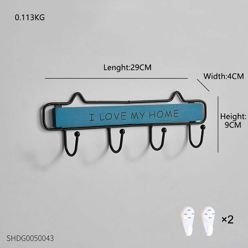 Key Holder Hanger Wall Hanging Wood Wall Organizer Rectangle House Shape Rack