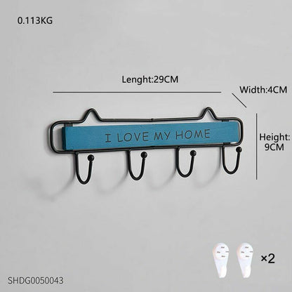 Key Holder Hanger Wall Hanging Wood Wall Organizer Rectangle House Shape Rack