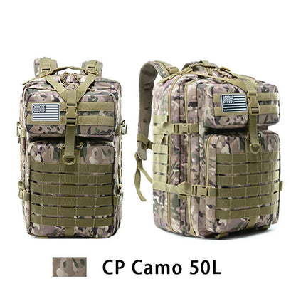 Men'sTactical Backpack 50L Army Military Outdoor Hiking Camping Hunting Bag