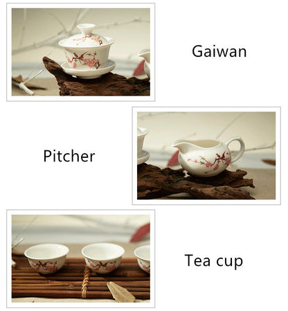 Chinese Kungfu Tea Set Porcelain Gaiwan Tureen Covered Tea Bowl Tea Cup Health