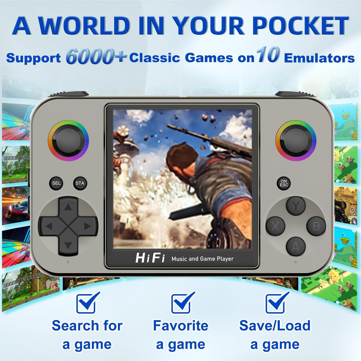 L8 Handheld Game Console Metal MINI Ultra-Thin Retro Gaming Handheld