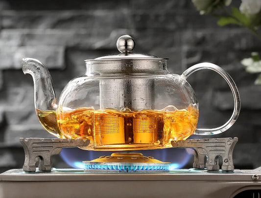 600ml Heat Resistant Glass Teapot Flower Tea Set Kettle Coffee Tea Pot Drinkware