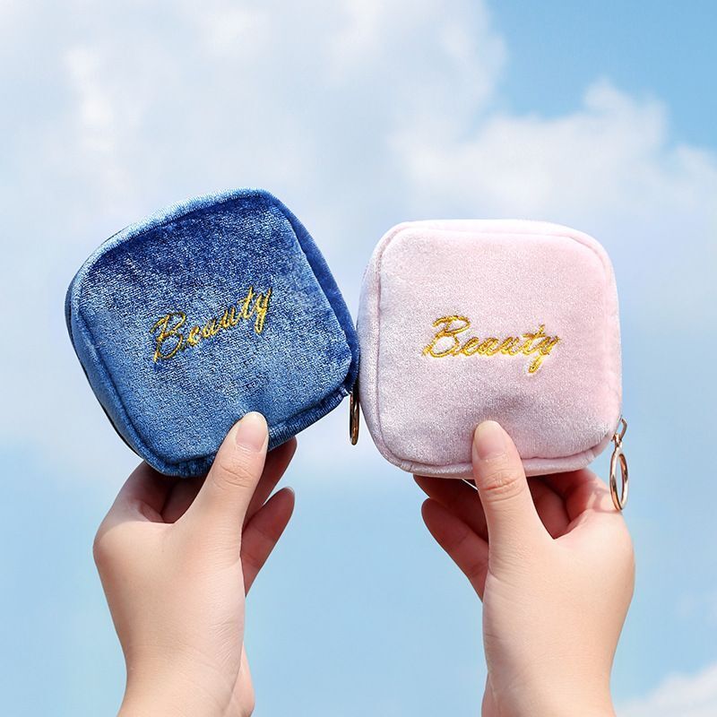 Sanitary Napkin Storage Bags Travel Lipstick Zipper Makeup Pouch Organizer Cases