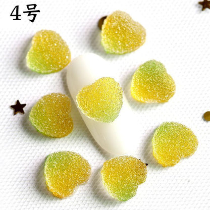 Nail Art Decals 20-100Pcs 3D Heart Charms Clear Acrylic DIY Manicure Accessories