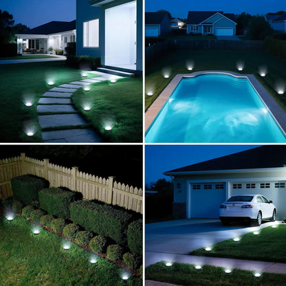 Mini Solar Ground Lights, 2 Pack Solar Lights Outdoor Waterproof, Upgraded LED F