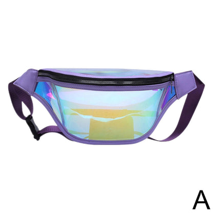 Women Clear Transparent Belt Bag Fashion Punk Fanny Waist Bag Pack Pack n W5K