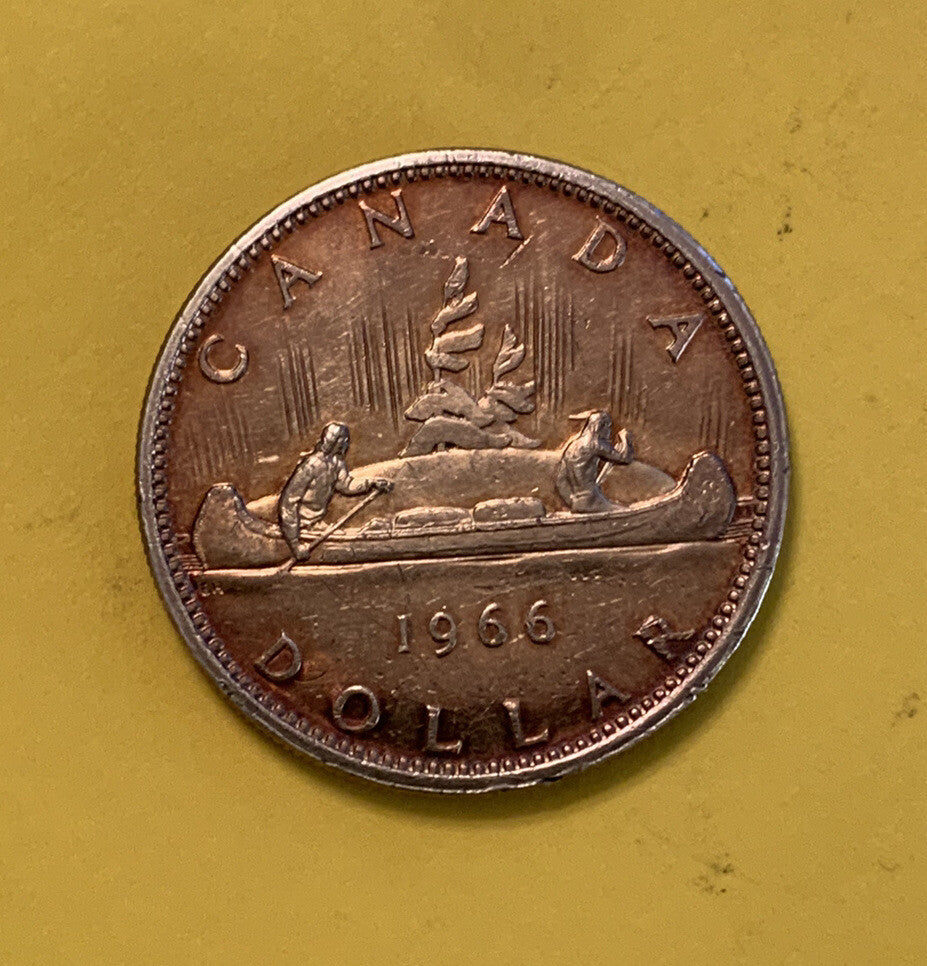 1966 Canada 1 Dollar Silver Coin Young Queen Elizabeth II 2nd portrait Old Money