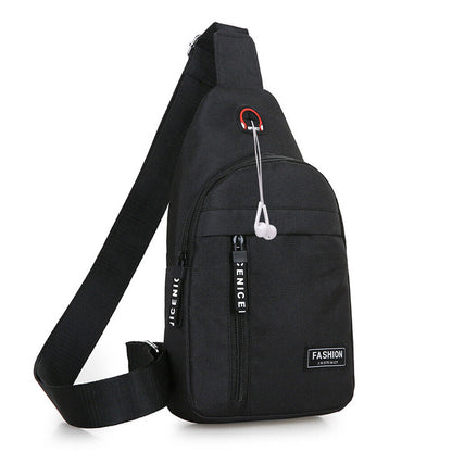 Fashion Shoulder Bag Chest Pack Canvas USB Charging Crossbody Handbag Waist Pack