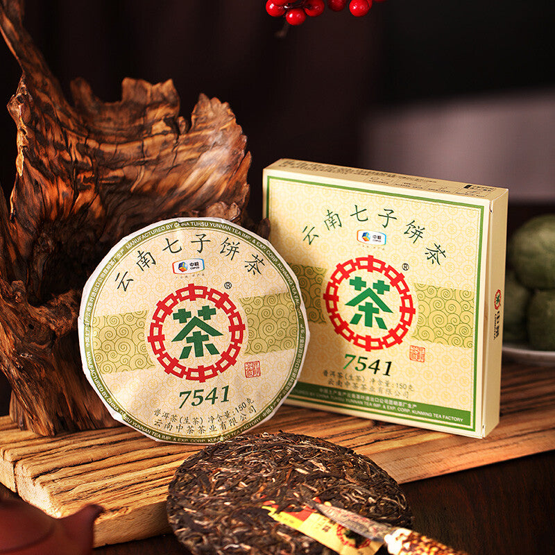 CHINATEA 7541 Classic Puer Raw Puerh Tea ZhongCha Liushan Tea Boxed 150g
