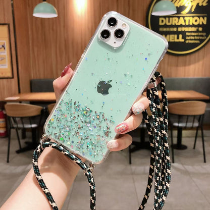 Transparent Star Sequins TPU Phonecase for IPhone17Pro/17/16/15 /14/13/12/11/XR