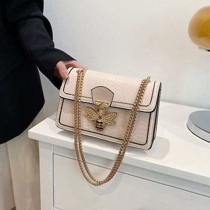 Women's Fashion Luxury Bag Crocodile Pattern One Shoulder Messenger Bag Chain