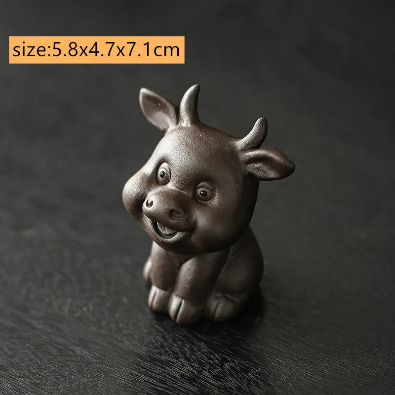 Chinese Zodiac ZishaTea Pet Animal Statue Decoration Handmade Sculpture Tea Set