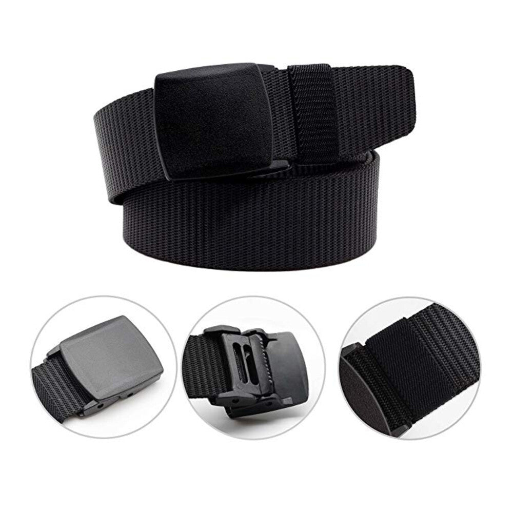 3xMen's Plastic Cam Buckle Nylon Canvas Tactical Waistband Webbing Military Belt