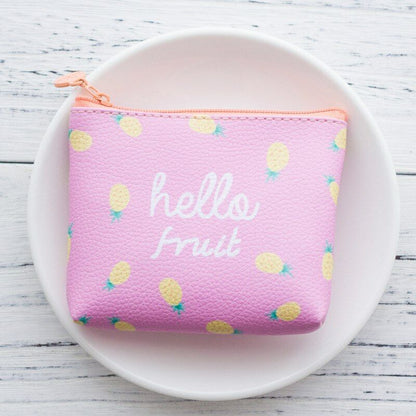 Lady Fruits Pouch Bag Small Wallet PU Leather Women's Cash Money Card Coin Purse