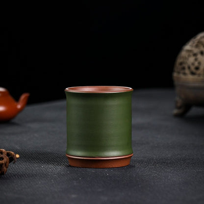 Handmade Tea Cup Real Yixing Zisha Green Clay Floral Relief Master Cup 170ml New