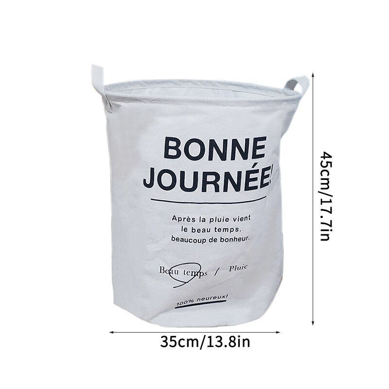Laundry Basket Folding Dirty Clothes Organizers Storage Bag 50x40cm Cotton Linen