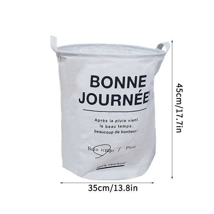 Laundry Basket Folding Dirty Clothes Organizers Storage Bag 50x40cm Cotton Linen