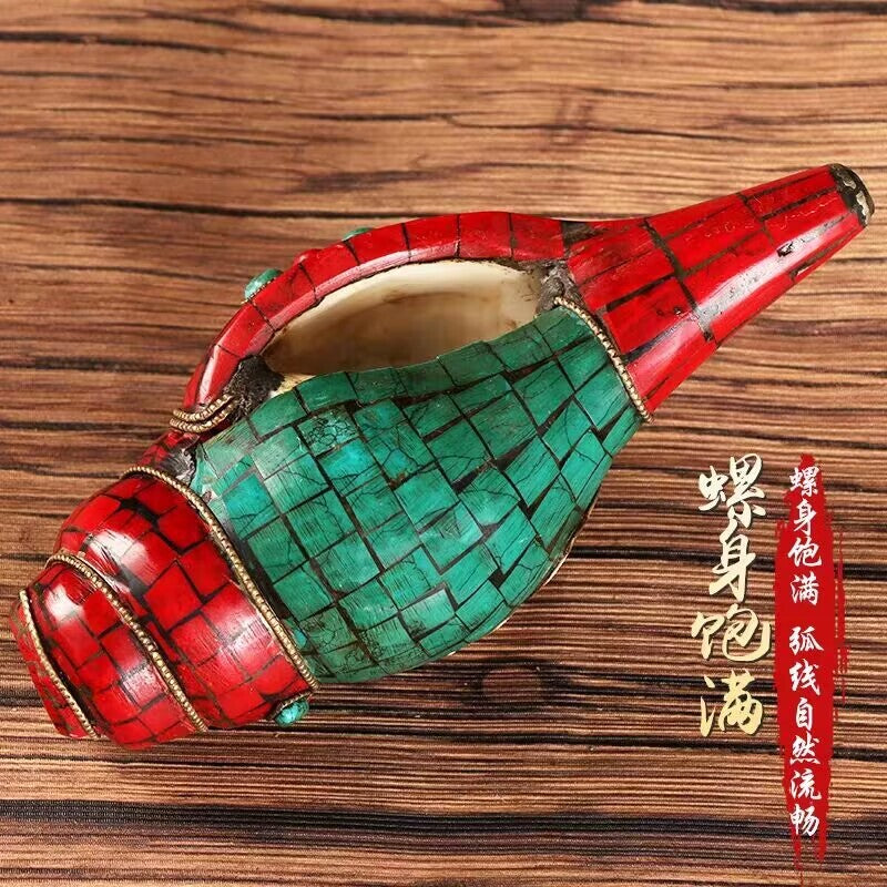 15cm Buddhism Nepal Dharma-sankha Tibetan Artifact Blow Musical Instrument