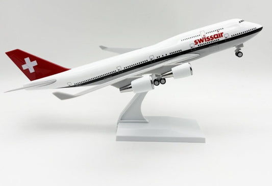 30CM Swissair BOEING 747-400 Passenger Plane Landing Gear Resin Aircraft Model