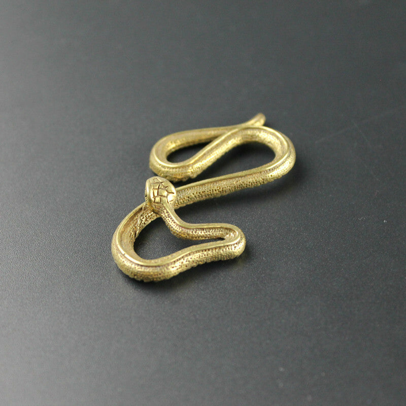 Chinese old bronze handmade Snake Statue figure Tea Pet scene home decoration