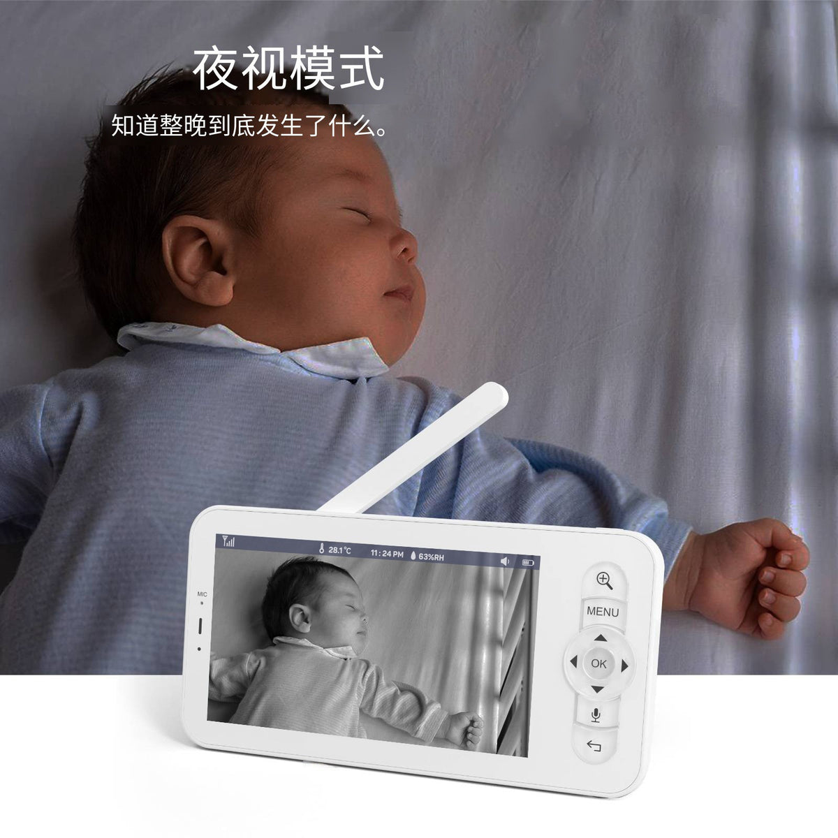 Upgraded Smart WiFi Baby Monitor B5, 5-inch Display, 1080p Camera 3000mAh