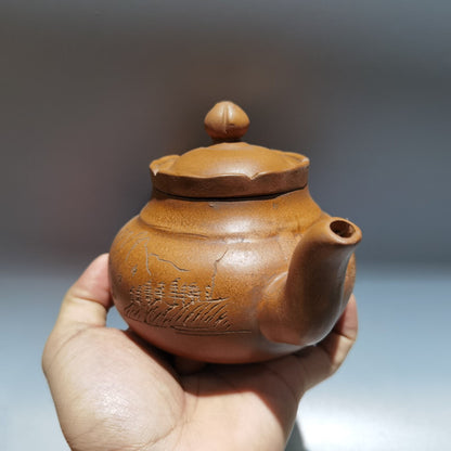 Chinese Yixing Zisha Clay Handmade Exquisite Teapot（宫灯壶 底款：时大彬）