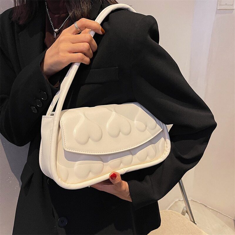 Shoulder Bags Women Shoulder Handbag Flap Hand Bag Heart Pattern Clutches