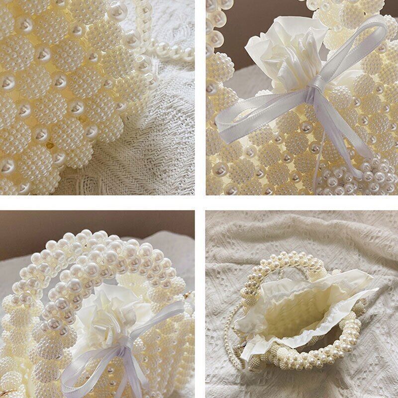 Women Pearl Bag Totes Bags Handbags Ladies Wedding Bridal Handbag Party Purse